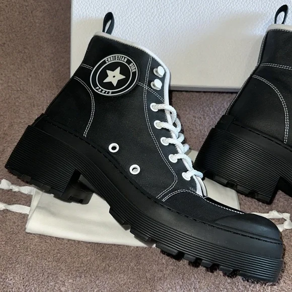 Christian Dior Black D-rise low combat boot